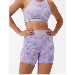 Outdoor Voices TechSweat 6” Shorts in Maypop Tie-Dye Purple & White Size Medium